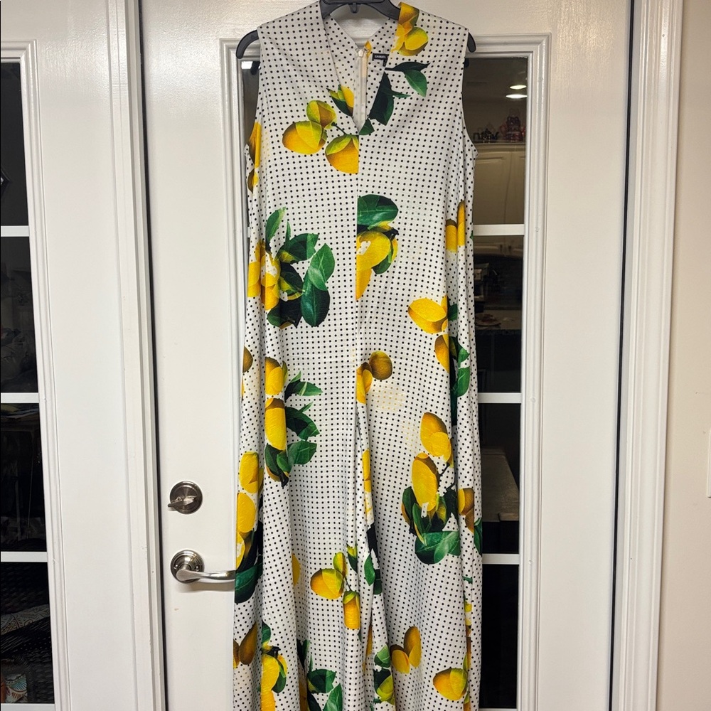 Samuel Dong Polka Dot jumpsuit with Lemon Print